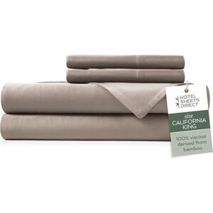 Hotel Sheets Direct 100% Viscose Derived Bamboo Sheets Set Cal King Cooling